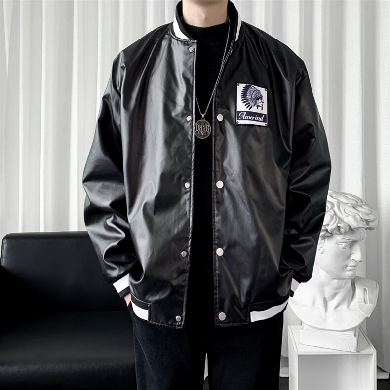 品质货秋装夹克男亮面棒球服男女夜店外套男JK1702款P95爆景C，男装夹克，星座401