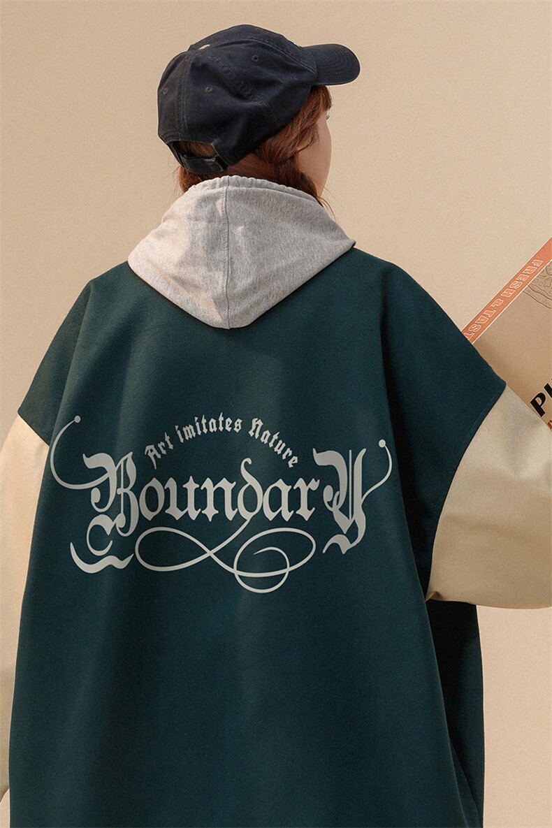 中性风22秋冬新品港风字母印花PU皮棒球服夹克外套G644P85控108,男装夹克,A247A