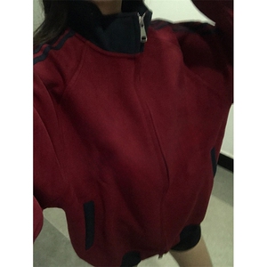 抖音得物高品质26春装美式高街重磅结构拼接织带立领卫衣外套CM42图片