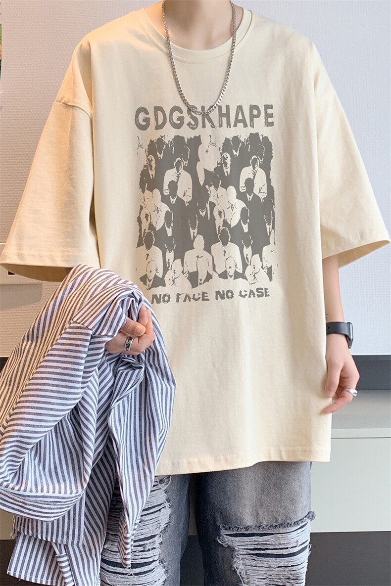 已注册/夏季新款内景纯棉港风宽松短袖T恤男潮流打底DT00093/P25,男装T恤,电商B316