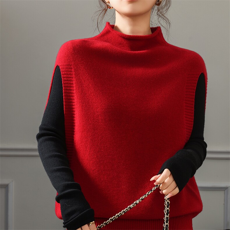 女士冬季慵懒高级感减龄内搭宽松显瘦洋气针织衫上衣,针织衫/毛衣,贝美羊绒