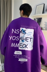 美式太空旅行印花棉落肩圆领卫衣JK23395特批p25-控48，男装卫衣，星座605(原A050)