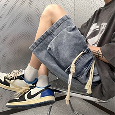 夏季潮牌大口袋机能风休闲裤水洗复古工装牛仔短裤男士K7033-P39，男装牛仔裤，星座512-4