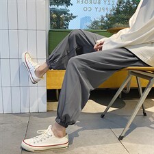 新款春夏九分直筒冰丝束脚休闲百搭裤2027-特批20图片