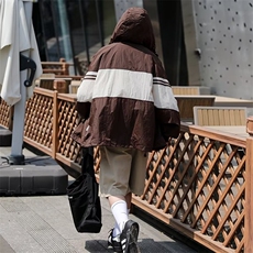 撞色连帽防晒衣男款夏季百搭宽松慵懒风休闲薄款外套2023，男装夹克，星座716-3