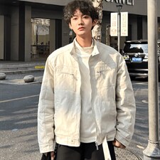 26春装高品质老钱风立领夹克外套男女美式潮牌拉链工装风宽松上衣，男装夹克，电商A486