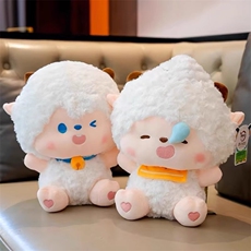 韩喵喵毛绒玩具 正版喜羊羊与灰太狼抱抱系列公仔毛绒玩具可爱懒羊羊玩偶软萌娃娃