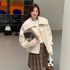 【现货】新款小个子海军领双面羊毛大衣99021款P245K348，女装毛呢外套，2C316