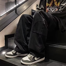 工装裤男高街潮牌直筒阔腿长裤夏季休闲百搭重磅宽松裤子GU03/P44，男装工装外套，星座506