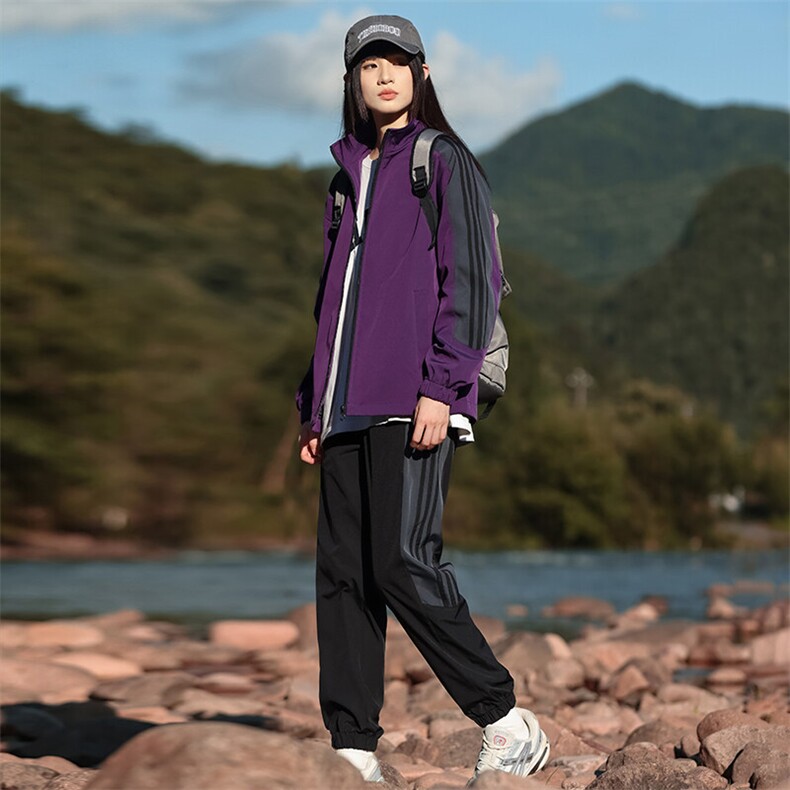 秋季直播新款大码港风情侣休闲运动户外登山夹克卫裤套装男D02P65,男装休闲裤,电商B226-2（原B217-2）