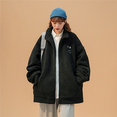 2025冬季羊羔毛情侣款oversize慵懒风羽绒棉服女宽松加厚棉衣外套，男装棉衣，星座909