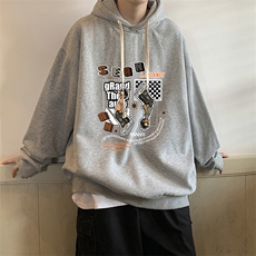 纯棉连帽卫衣男大码运动帽衫宽松薄WY2282-P35，男装卫衣，电商A040