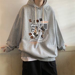 纯棉连帽卫衣男大码运动帽衫宽松薄WY2282-P35图片