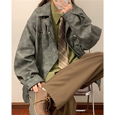 1抖音控价148大码粉色皮衣男宽松夹克男女情侣外套77083P105，女装短外套，星座226-2