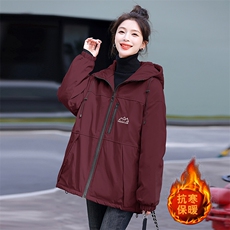 现货秒发2023新款韩版白鸭绒羽绒服小香风加厚大码冲锋衣外套，女装羽绒服，星宇服饰