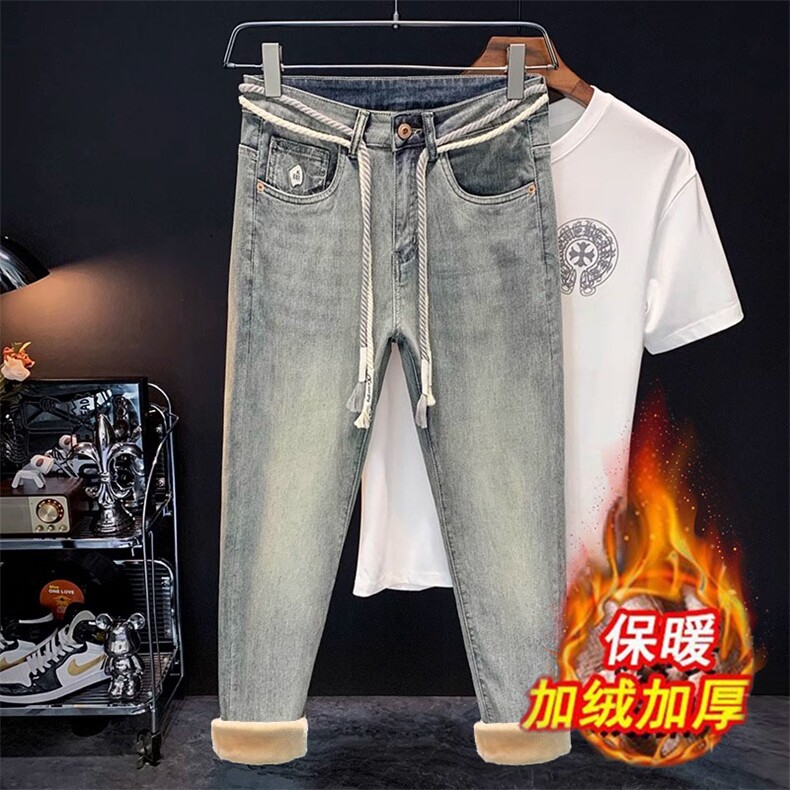 没有配腰带网图秋冬季加绒款男士弹力牛仔裤XZ212-1-QN9959-P55,男装牛仔裤,星座212-1