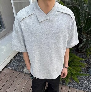 太空棉不规则短袖t恤男2025新款夏季设计感上衣高级半袖NA740-P36图片