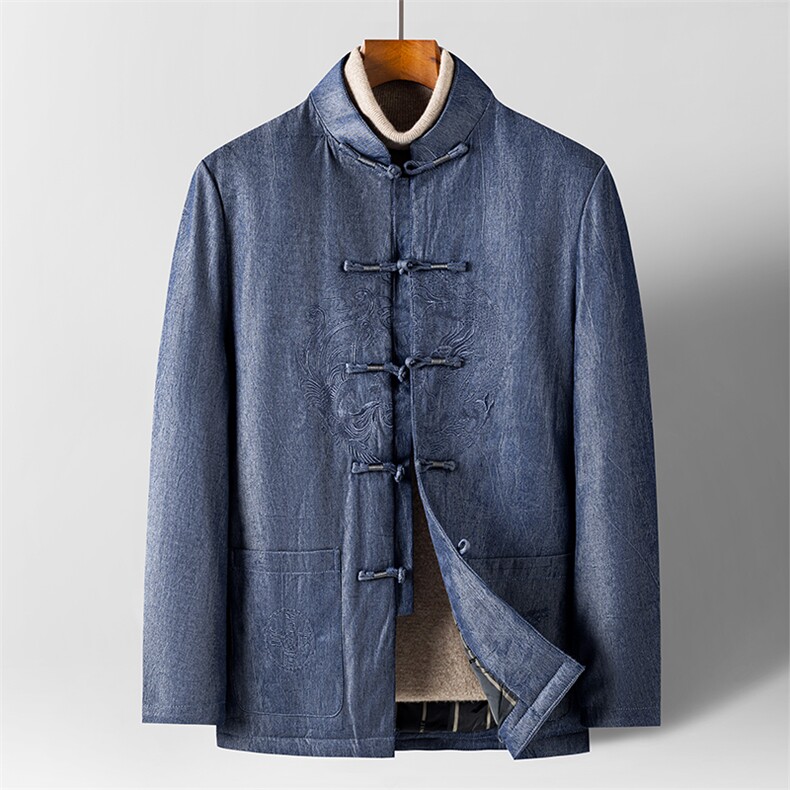 AN9913钱塘2020-3秋冬新款中老年男士长袖休闲唐装服外套P150,男装民族服装,钱塘207-3