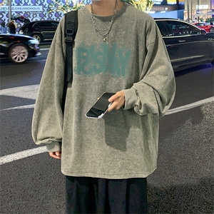 直播品质 重磅纯棉 美式蜡染水洗做旧潮牌宽松长袖t恤 CT361特P38图片