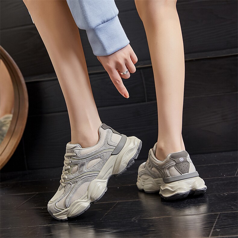 吸膜底老爹鞋女2024春季新款运动鞋女轻便跑步鞋休闲百搭厚底女鞋,女鞋休闲鞋,电商A223