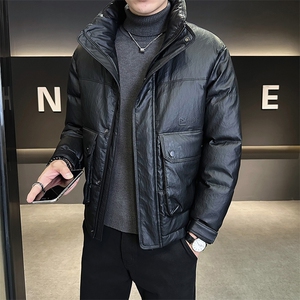 M-4XL B353 8580 P205 绿2025标年连帽冬季男士羽绒服加厚外套图片