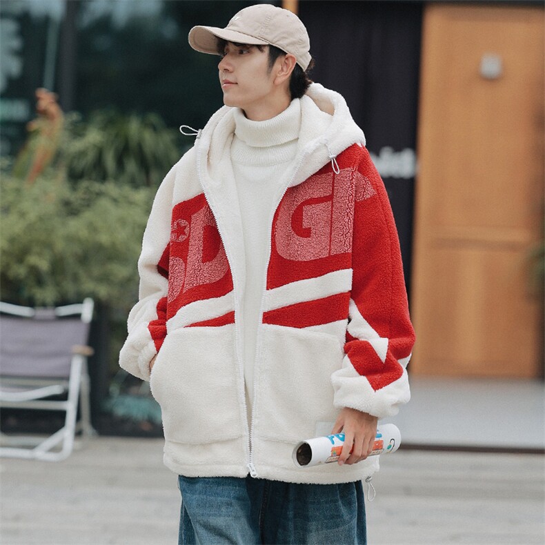 冬款加棉加厚个性时尚棉衣羊羔绒连帽外套男士8120-P130控价168,男装棉衣,电商A441-1