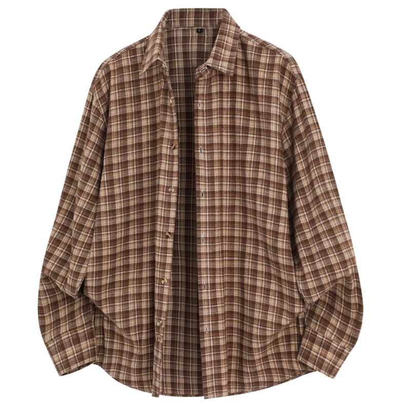 2026春季新款现货（跨境电商）四季款格子衬衫潮流宽松格纹衬衣，男装衬衫，星座1107