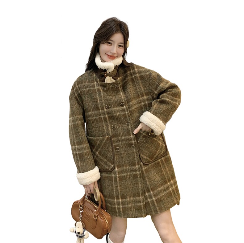 2025冬季新款呢大衣中长款羽绒服203-8835-P285-K368,女装羽绒服,帛锦泉