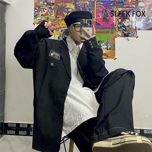 1506-1/JBU-XZ651/P54春季新款ins痞帅西服男士潮流宽学院风夹克图片