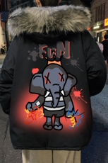 MM48221-P130冬季大毛领棉衣男士大码加厚棉袄男棉服，男装棉衣，电商A040