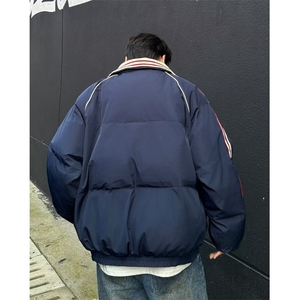 潮牌复古棉服男女秋冬季宽松拼色学院风休闲百搭外套LY4122-p103图片