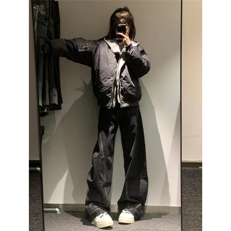 美式复古时尚连帽棉服外套冬季宽松加厚假两件面包服棉衣,男装棉衣,星座506A