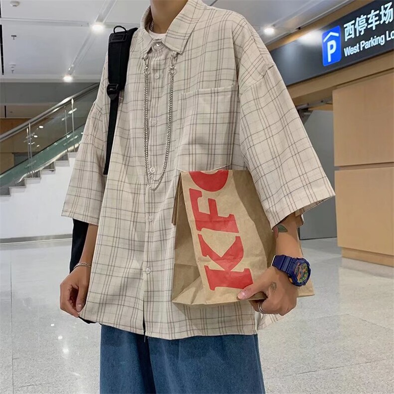 七分袖衬衫春款男港风潮流C0021P42,男装衬衫,星座1116-2