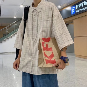 七分袖衬衫春款男港风潮流C0021P42图片