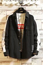 2021日系墙纸风春季新大码休闲拼接纽扣翻领衬衫男C507-P45，男装衬衫，电商A001