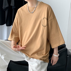 新款240g高品质夏款潮流发泡印花短袖宽松百搭圆领短袖男DT15P30，男装T恤，电商A086