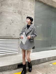 冬季新款 洋气不挑人好搭配千鸟格外套,其它,QIANCHEN 谦晨