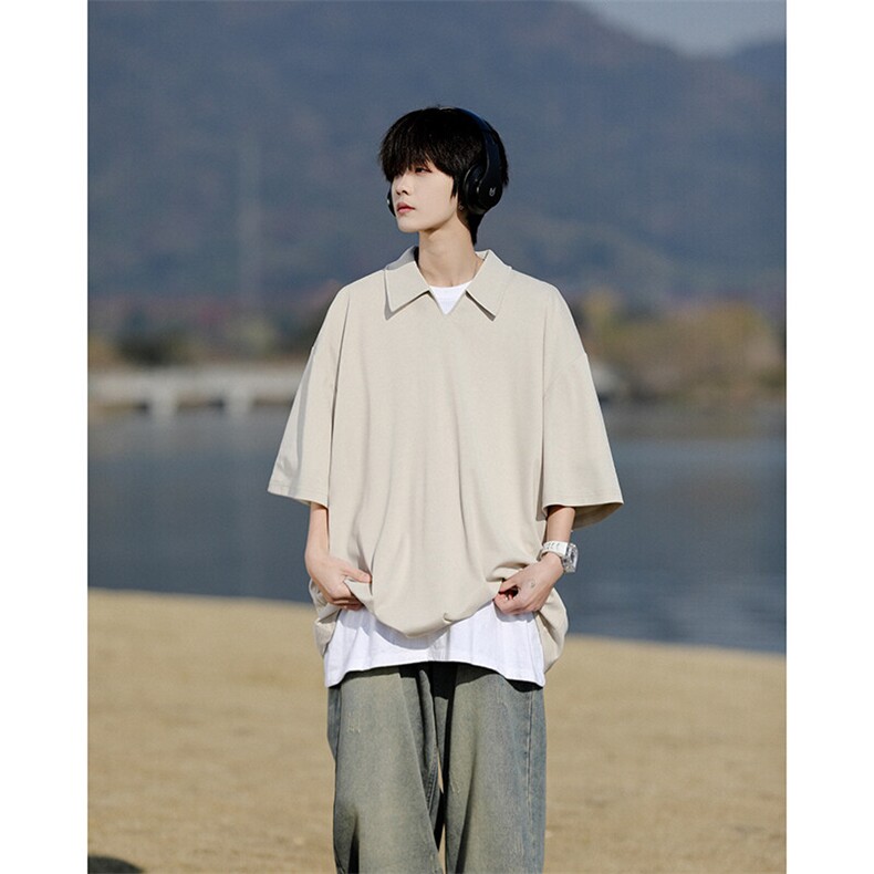 M-8XLv领冰丝短袖Polo衫特大码宽松凉感半袖翻领T恤衫DX1202/P30,男装T恤,电商B238