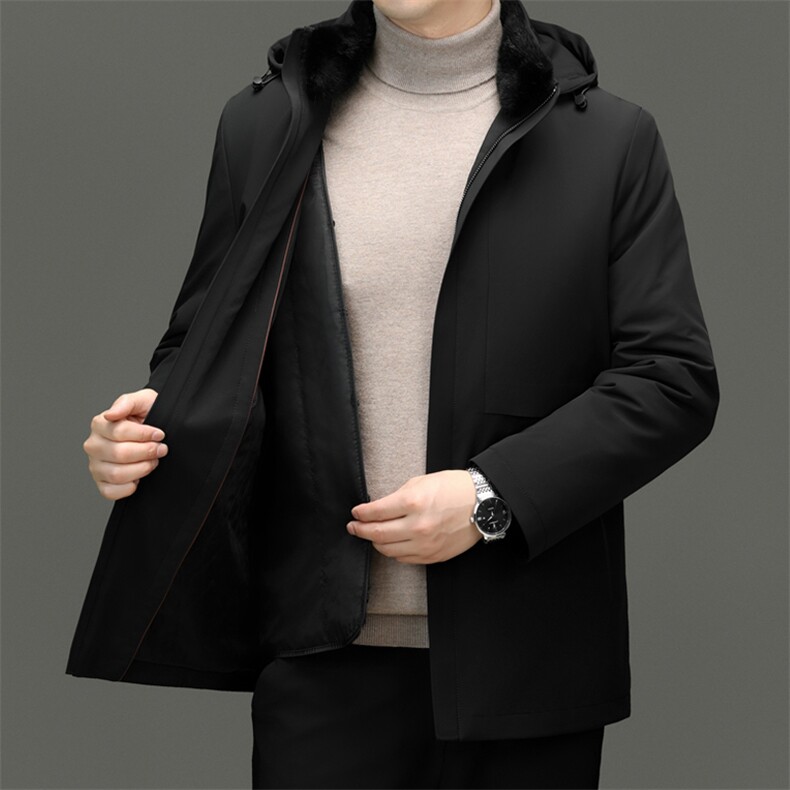 可卸夹棉兔毛皮拼接内胆派克服男皮草大衣冬季皮毛一体尼克服外套,女装短外套,电商B212（原钱塘6029）