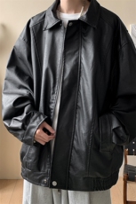 抖音直播！pu皮衣机车服宽松夹克男CP40-特p65控价：118，男装夹克，电商B371