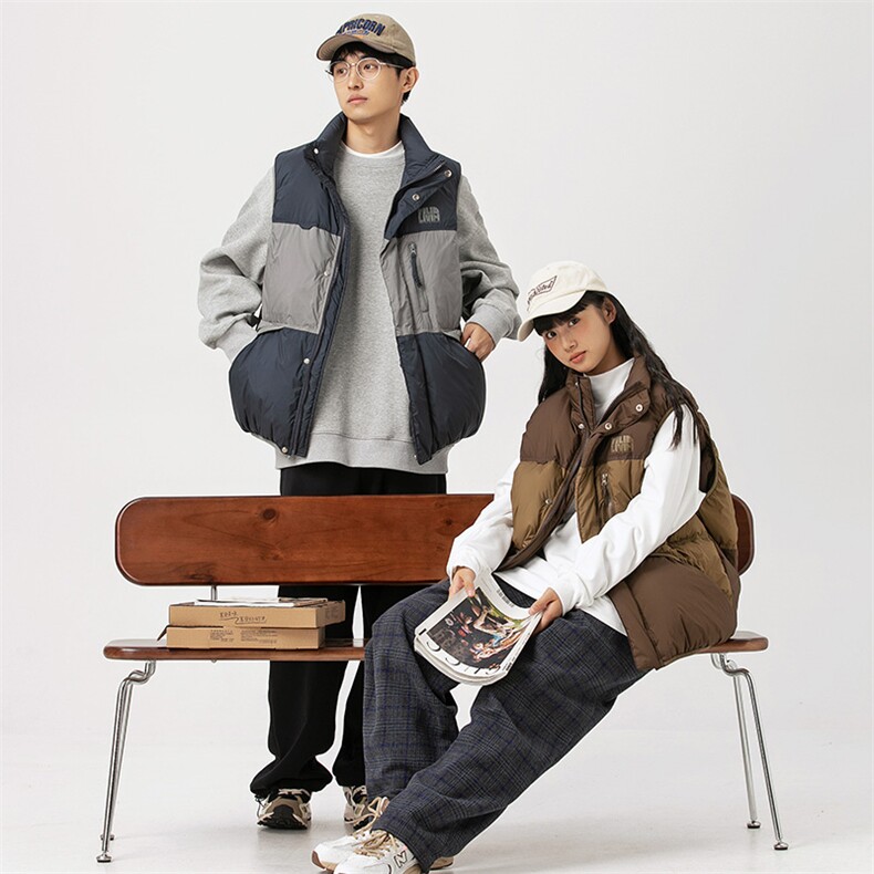 2026冬季新款男日系潮牌立领白鸭绒羽绒服马甲加厚外套YR26-F199,男装羽绒服,电商A101（原外27）
