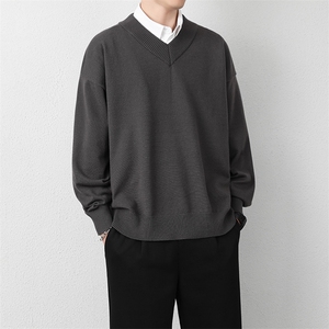 1506A/GM030/P50套头大码纯色男士V领打底针织1图片