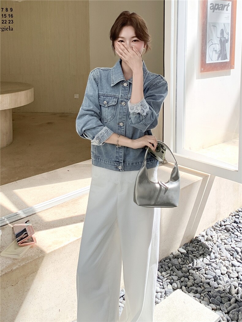 210-3281-P145-208港凤设计感长袖牛仔外套2025年秋季,女装短外套,韩蜜菓