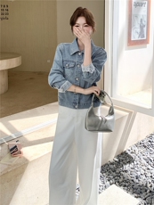 210-3281-P145-208港凤设计感长袖牛仔外套2025年秋季，女装短外套，韩蜜菓
