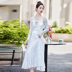 今年流行漂亮套装裙女2024新款夏季炸街减龄时尚芭蕾蛋糕裙三件套图片