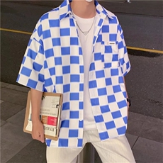 标准ins百搭夏季新款原宿日系衬衫男五分袖C754P28，男装衬衫，星座1116-2