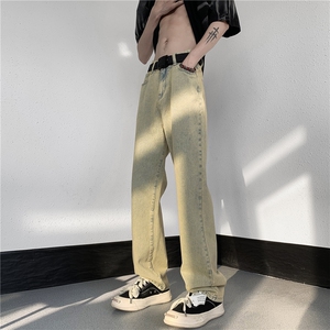 美式ins高街暗黑牛仔裤刺绣直筒裤子A061-1-JM1724-P65控88图片