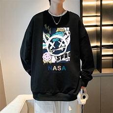 S6275-P28秋季圆领卫衣男大码韩版宽松长袖外套，男装卫衣，电商A040