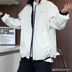 JK9026/P70春装两面穿休闲男外套宽松情侣运动ins百搭夹克两面服图片