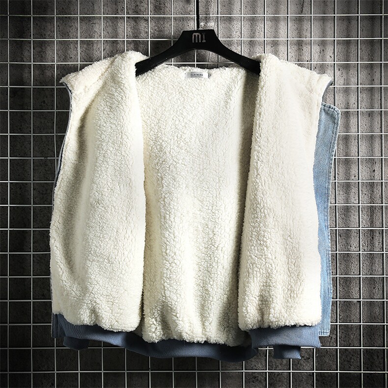 NM53041-P140牛仔外套男大码加厚加绒衣男羊羔毛服男网格,男装棉衣,电商A040A